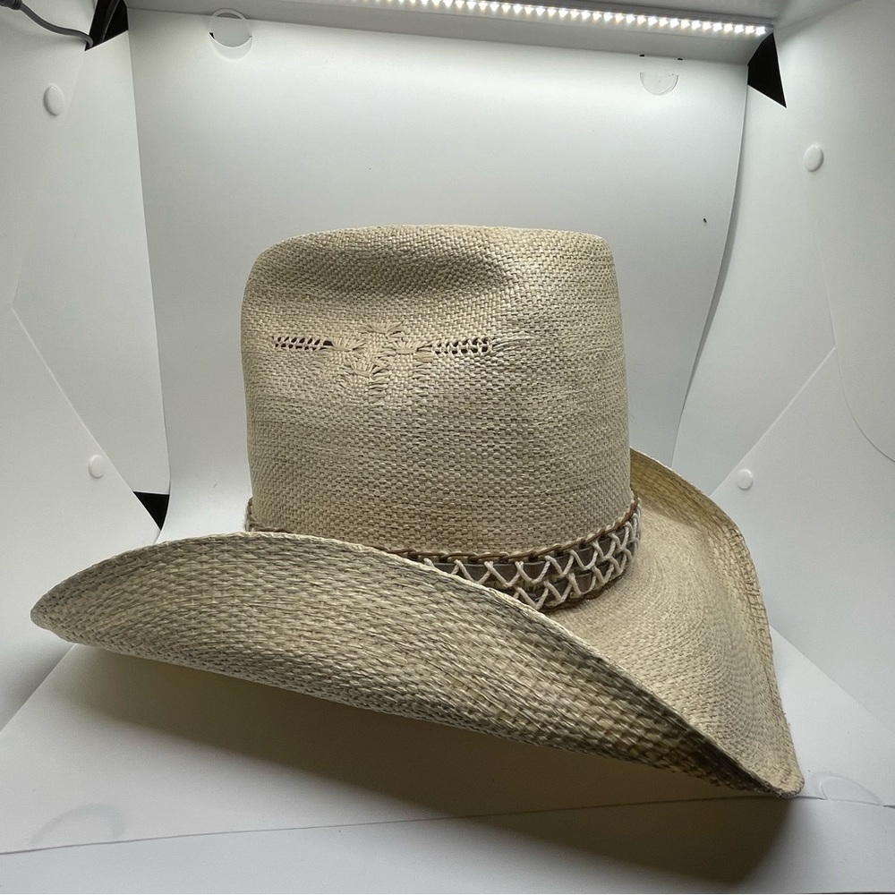 Unisex Stetson Vintage Roadrunner Straw Hat size 6 3/4‌‌ - Picture 3 of 11